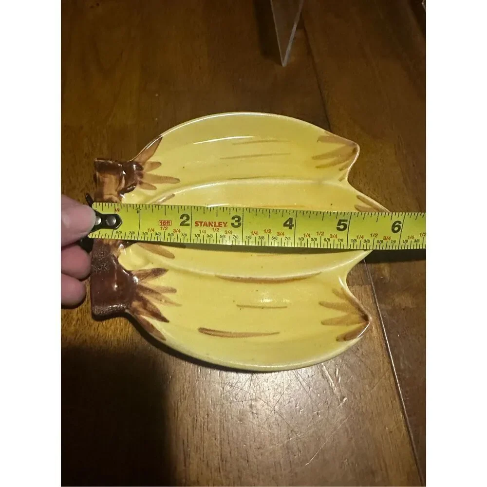 Vintage Painted Ceramic Banana Spoon Rest Kitchen Decor 6”